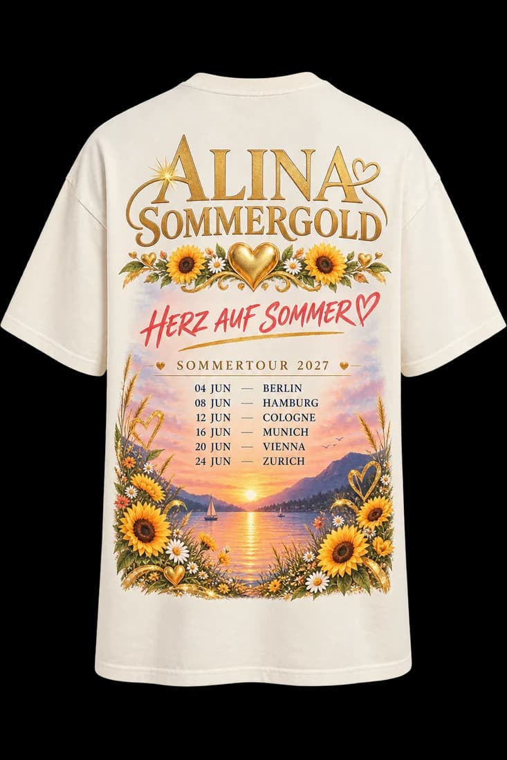 T-Shirt · Tourdaten im Schlager-Stil von Alina Sommergold
