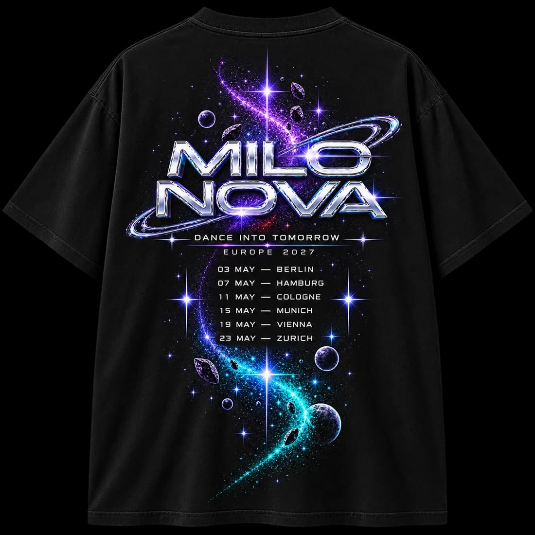 T-Shirt · Tourdaten im Pop-Stil von Milo Nova